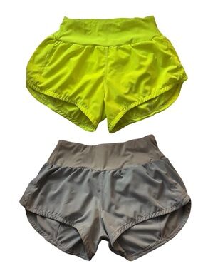 2 Colors ~High-Waist ~Athletic Shorts ~Back Zipper Pocket ~Built-In Mesh Undies